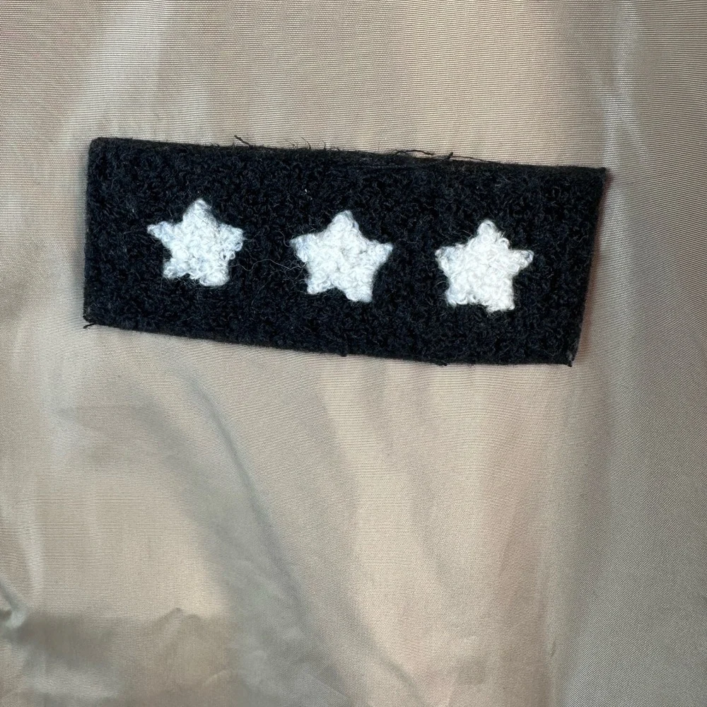 CALI LOVE USA/TAN BLACK BOMBER JACKET FULL ZIP UP - Picture 5 of 14